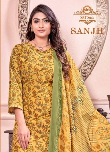 SKT Sanjh Digital Printed Cotton Dress Material Wholesale Clothing Suppliers In India Catalog
